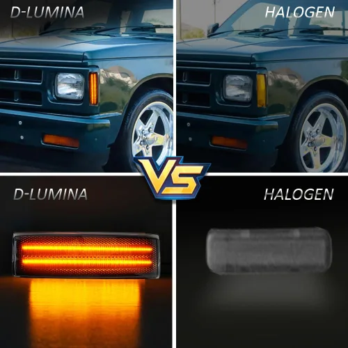 Miniatura 3 de D-Lumina Juego de 2 luces LED de posición lateral, lente ahumada, color ámbar para el lado del conductor y del pasajero para Chevy Blazer S10 GMC