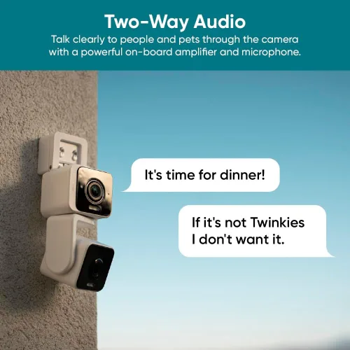 Miniatura 9 de WYZE Duo Cam Pan IP65 2K 360° Pan/Tilt Cámara de seguridad inteligente para el hogar con visión nocturna a color, compatible con Alexa y Google