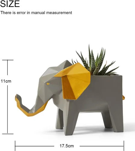 Miniatura 8 de HAUCOZE Maceta de estatua de elefante, maceta para suculentas, escultura de animal moderna, decoración del hogar, regalo para sala de estar