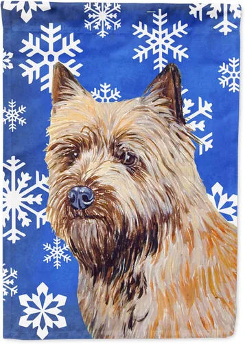 Miniatura 77 de Caroline's Treasures SC9374GF Bulldog English Snow flakes Holiday Garden Flag Buzón Bandera decorativa para patio exterior, patio, obras de arte