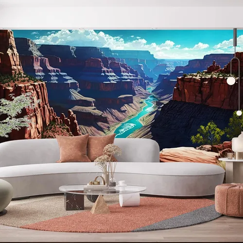 Miniatura 5 de Papel pintado de montaña del Parque Nacional del Gran Cañón, paisaje de la ciudad de Arizona, arte mural de pared grande para dormitorio, oficina