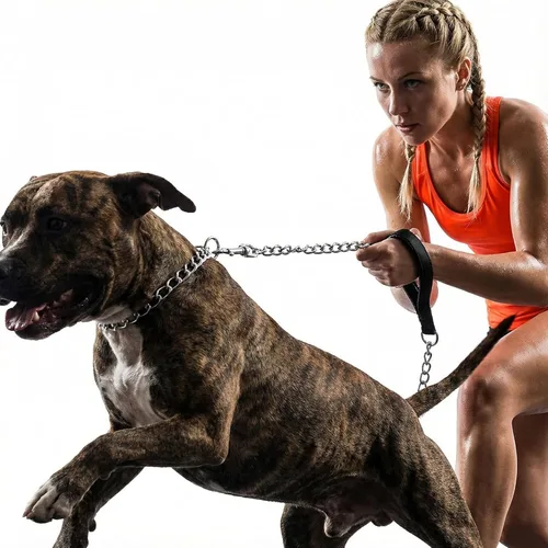Miniatura 3 de Correa resistente para perro, correa de metal para perro con mango acolchado para perros grandes y medianos (4 pies x 0.118 in (0-80 libras))