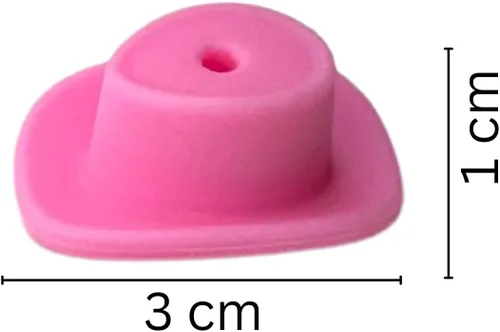Miniatura 2 de Focal Beads - Sombrero de vaquero de silicona rosa Paquete de 12 unidades al por mayor para perchas de cuerda Freshie, bolígrafo con cuentas