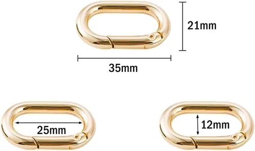 Miniatura 2 de 4pcs Mosquetón Metal Spring Llavero, Clip de Ganchos a Presión, Llavero Hebilla, Anillo Oval para Bolsos, Monederos BBC39 3 colores mezclados