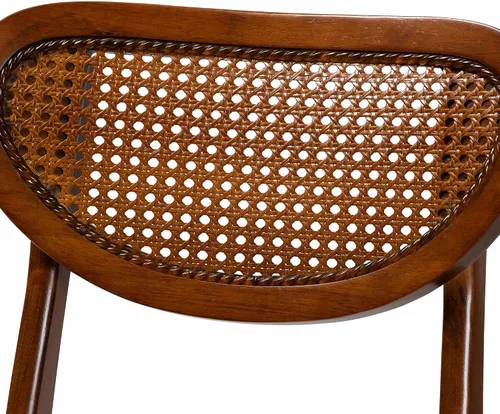 Miniatura 6 de Baxton Studio Hesper - Juego de 2 sillas de comedor, color marrón nogal/marrón claro