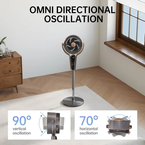 Miniatura 4 de TRIANGLE Ventilador de pie para dormitorio, ventiladores de pedestal de 1190 CFM oscilantes con control remoto, ventilador de piso ajustable