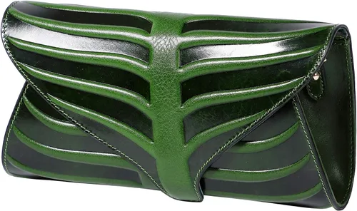 Miniatura 2 de PIJUSHI Bolso bandolera de cuero con diseño de hojas para mujer