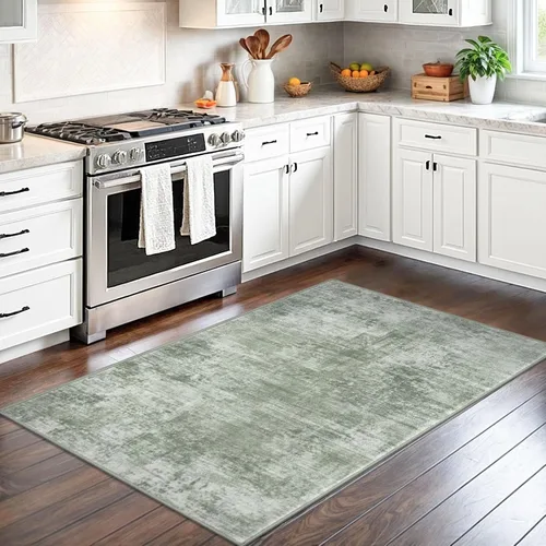 Miniatura 757 de IOHOUZE Alfombra abstracta lavable de 3 x 12 pies para pasillos, antideslizante para cocina, camino de entrada de lana sintética para interiores