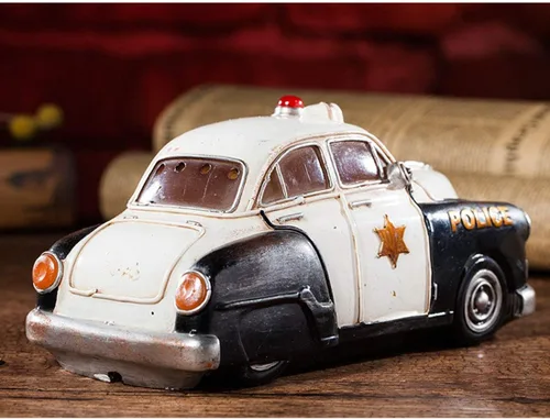 Miniatura 2 de Colias Wing Decoración para el hogar Retro Policía Coche Moneda Banco Ahorro de Dinero Alcancía