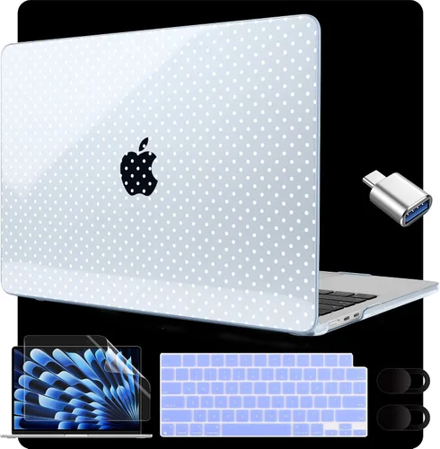 Miniatura 17 de MEEgoodo Funda para MacBook Air M5/M4/M3/M2 de 15 pulgadas 2026 2025 2024 2023, funda compatible con el modelo (A3448/A3241/A3114/A2941)