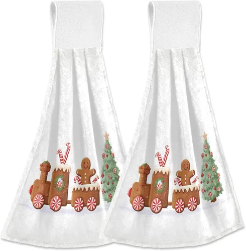 Miniatura 8 de Juego de 2 toallas de cocina colgantes con hojas de arce otoñal, toalla de secado rápido, toallas de té para mesa de baño, gimnasio, decoración