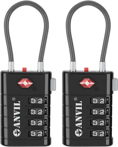 Miniatura 32 de ANVIL Candados de equipaje TSA de 4 esferas con alerta de búsqueda: núcleo TSA008 mejorado para máxima seguridad, ideal para equipaje, maleta