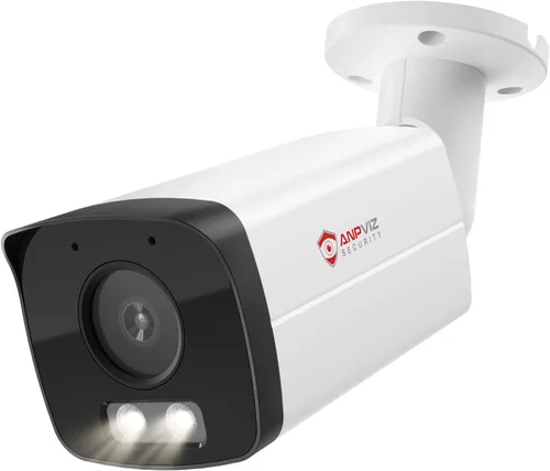 Anpviz Cámara bala IP PoE 4K con visión nocturna inteligente de doble color de luz de 100 pies, cámara IP de seguridad de 8 MP para interiores y