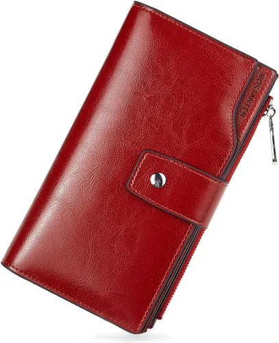 Miniatura 39 de BOSTANTEN - Cartera de piel auténtica para mujer con bolsillo con cremallera), BL3162011Kcoffee
