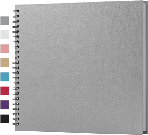 Miniatura 48 de potricher Álbum de scrapbook DIY de 10 x 10 pulgadas, 80 páginas de papel kraft grueso negro en blanco, libro de recuerdos para bodas y aniversarios