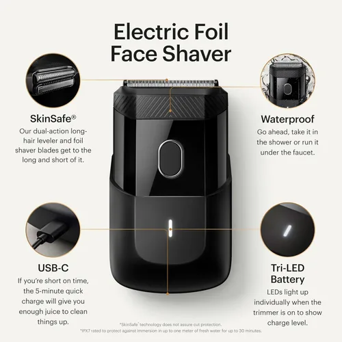 Miniatura 2 de MANSCAPED® The Handyman™ - Afeitadora facial compacta - Recortadora de vello facial portátil de viaje para hombres, afeitadora recargable USB-C