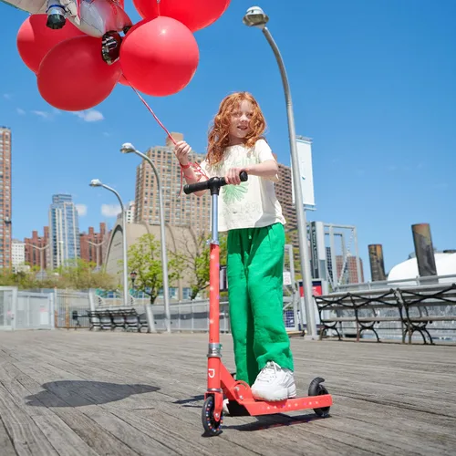 Miniatura 9 de Jetson Kids Jupiter patinete de 2 ruedas con luz LED para niños, luces LED en el manillar, la columna, las ruedas y la plataforma, manillar rojo