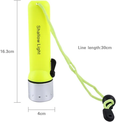 Miniatura 2 de Linterna de buceo LED, impermeable 180LM buceo luz LED antorcha con correa de mano para deportes submarinos