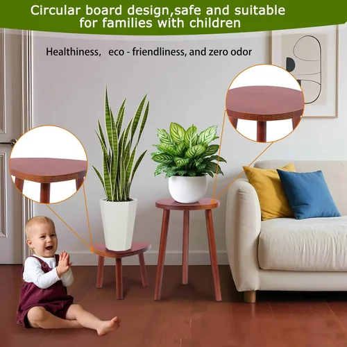 Miniatura 5 de Eocogup Soporte para plantas de interior, paquete de 2 mesas individuales para interiores, soporte para maceta, estante multiusos para plantas