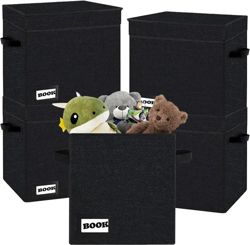 Miniatura 15 de Paquete de 2 cajas de almacenamiento para cómics, colección de 40 cm x 20 cm x 30 cm, plegable, contenedor organizador para 160-180 cómics, estante
