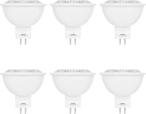 Miniatura 8 de Sunlite Foco reflector LED MR16, 7 vatios (equivalente a 50 W) 12 V, 500 LM, 90 CRI, base bi-pin GU5.3, regulable, compatible con T20, listado UL
