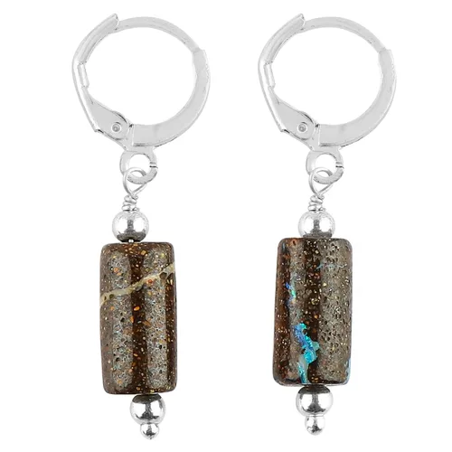 Miniatura 49 de Aretes de aro de cristal afganita natural Piedras afganas de alto grado Aretes chapados en plata Gota lisa Joyas de piedras preciosas hechas