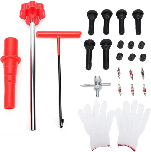 Miniatura 6 de Quick Change Tire Valve Tool Kit, Valve Stem Core Replacement Installation Tool with T Shape Hook for Cars ATVs Trucks Light Trailers Using TR413