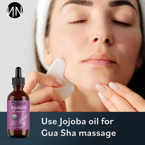 Miniatura 4 de Natnique Aceite de jojoba orgánico, cepillo incluido, certificado USDA, prensado en frío, sin refinar y sin hexano, hidratante puro para cabello