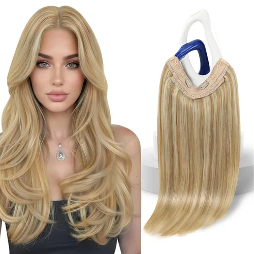 Miniatura 18 de Sunny Hair - Extensiones de cabello humano con banda invisible, color rubio platino (#60), 20 pulgadas