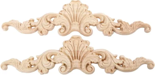 MUXSAM Apliques tallados en madera, detalles de tallado transparente superpuestos, calcomanías artesanales para gabinetes, manteles de pared,