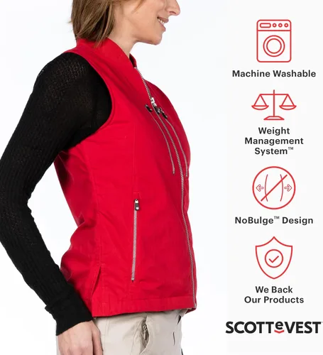 Miniatura 2 de SCOTTeVEST 101 chaleco de viaje para mujer 9 bolsillos ocultos Anti-Pickpocket
