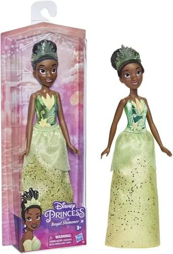 Disney Princess Royal Shimmer Tiana - Muñeca de moda con falda y accesorios, juguete para niños a partir de 3 años
