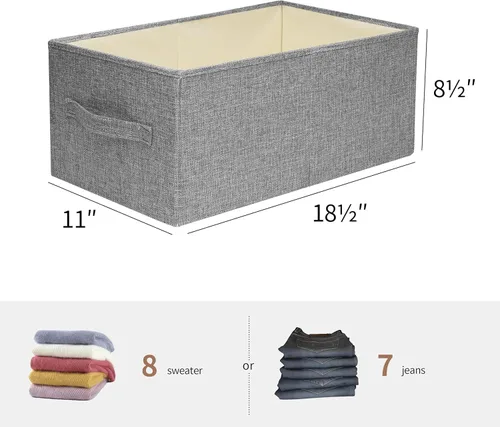 Miniatura 2 de Organizadores y almacenamiento de ropa de lino, cestas de almacenamiento grandes, lavables, organizador de ropa con asa, organizador de suéter