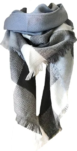 Miniatura 21 de Wander Agio - Bufanda envolvente con diseño a cuadros o triangular para mujer, cálida y larga, de punto, sensación de cachemira, chal