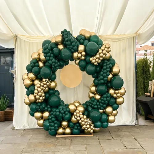 Miniatura 7 de Lukiituke - Globos verdes y dorados, 57 globos de 12 pulgadas verde oscuro y dorados para cumpleaños, graduación, día de San Patricio, decoraciones