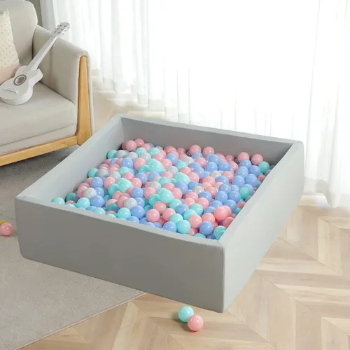 Miniatura 6 de TRENDBOX Pozo de bolas extra grande de 47.2 x 47.2 x 13.8 pulgadas, equipo suave de espuma viscoelástica para niños pequeños, gris claro