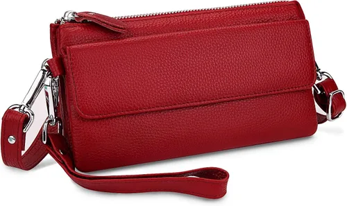 Miniatura 2 de YALUXECrossbody bolsa de cuero para Smartphone con RFID y bloqueo de ranuras para tarjetas para mujer