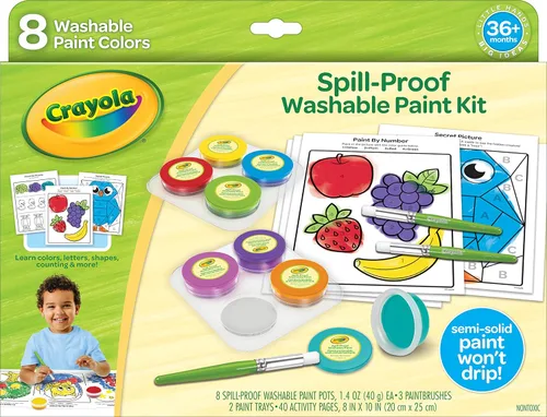 Miniatura 8 de Estación de Pintura sin Desorden de Crayola – Pintura Lavable para Dedos para Niños Pequeños, Regalos de Navidad para Nietos, Set de Artes