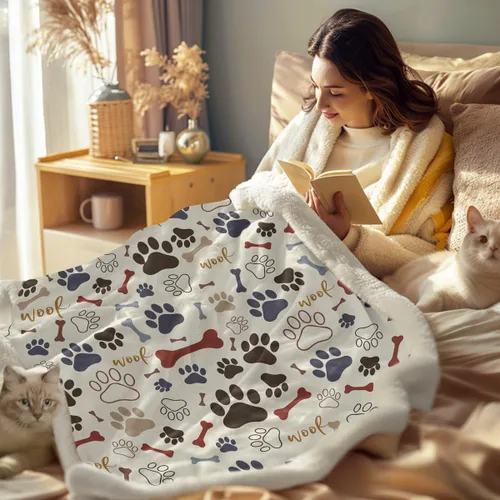 Miniatura 59 de Autumn Teddy Dog Patchwork Sherpa Blanket Fall Cozy Throw Blanket Cute Puppy Quilt Style Warm Soft Blanket for Couch Sofa Bedroom Decor 50x60 Inches