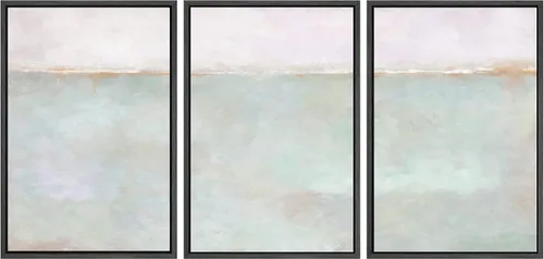 Miniatura 13 de SIGNWIN Lienzo enmarcado para pared, juego de arte abstracto de serenidad costera, ilustraciones abstractas junto al mar, arte moderno, decorativo
