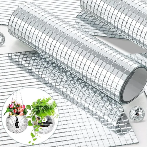 Miniatura 8 de 10800 piezas de azulejos de mosaico de espejo, azulejos de disco autoadhesivos de 5 x 5 mm, azulejos de disco de espejo cuadrado, pegatinas de bola