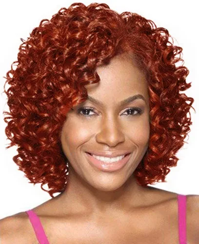 Miniatura 11 de XIUFAXIRUSI XIUFAXIRUSI Pelucas afro rizadas para mujeres negras, pelucas cortas rubias rizadas con parte lateral, peluca de pelo sintético completo