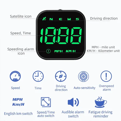 Miniatura 3 de wiiyii G4S Velocímetro Digital GPS, Nueva Pantalla HUD para Automóvil con Velocidad Digital en MPH KPH, Universal para Autos Camiones Automóviles