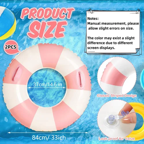 Miniatura 2 de 2 flotadores inflables para piscina, fiesta, lago, playa, adultos, flotadores, tubos de natación, flotadores para decoración de fiesta de playa