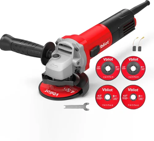 Herramienta Amoladora Angular, Amoladora Eléctrica de 6.5 Amperios de 4-1/2 Pulgadas con Interruptor Ergonómico Antideslizante Lateral para Corte de