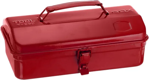 Miniatura 9 de HARFINGTON Caja de Herramientas 11.4" Caja de Herramientas de Acero Portátil Estilo Techo de Cadera con Cierre de Pestillo de Metal Cofre de Negro