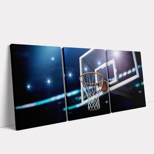Miniatura 21 de KAWAHONE Arte de Lienzo de Baloncesto para Pared - Arte de Lienzo Deportivo Cuadros de Cancha y Aro de Baloncesto para Pared - Obra de Arte Temática