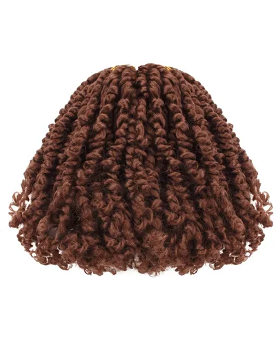 Miniatura 53 de Paquete de 8 paquetes de cabello de ganchillo Passion Twist de 6 pulgadas, rizos bohemios pretrenzados previamente trenzados, negro natural 1B