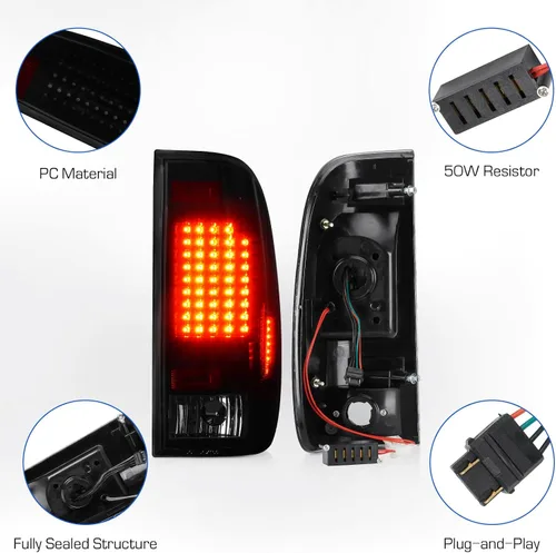 Miniatura 5 de Conjunto de luces traseras LED para Ford F150 1997-2004, para F250 Light Duty 1997-1999, para F250/F350/F450/F550 Super Duty 1999-2007
