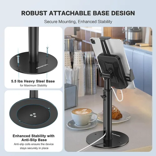 Miniatura 6 de AboveTEK POS - Soporte de quiosco para tableta, soporte universal de bloqueo para tabletas de 7.9 a 11 pulgadas, soporte de seguridad antirrobo